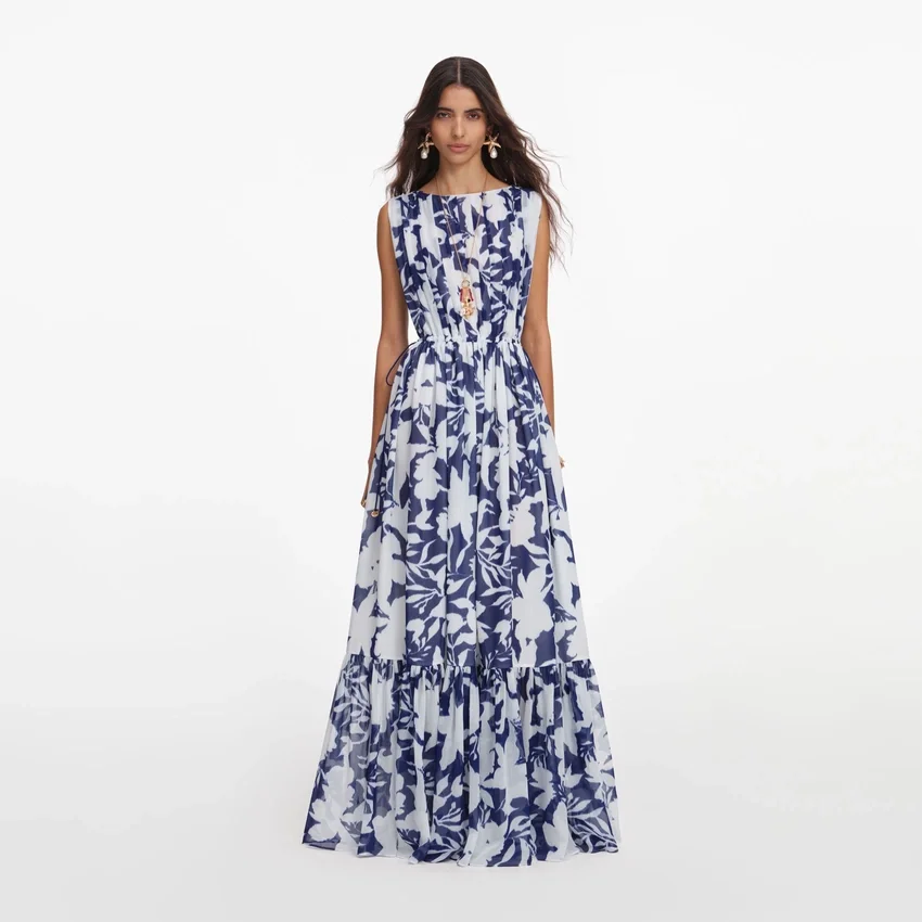 Printed Georgette Maxi Dress Printed Georgette Maxi Dress