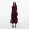 Purple Lace Tie Neck Midi Dress Purple Lace Tie Neck Midi Dress