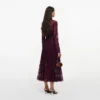 Purple Lace Tie Neck Midi Dress Purple Lace Tie Neck Midi Dress