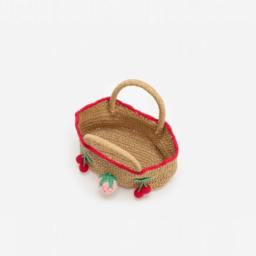 Raffia Cherry Tote Bag Raffia Cherry Tote Bag