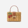 Rattan Cherry Charm Mini Basket Bag Rattan Cherry Charm Mini Basket Bag