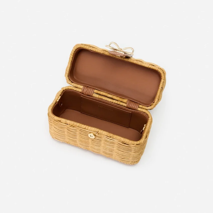 Rattan Cherry Charm Mini Basket Bag Rattan Cherry Charm Mini Basket Bag
