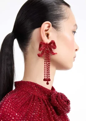 Red Bow Diamante Earrings Red Bow Diamante Earrings