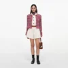 Red Check Frayed Knit Jacket Red Check Frayed Knit Jacket