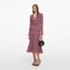 Red Check Frayed Knit Midi Dress Red Check Frayed Knit Midi Dress