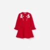 Red Flower Trim Dress Red Flower Trim Dress