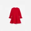Red Flower Trim Dress Red Flower Trim Dress