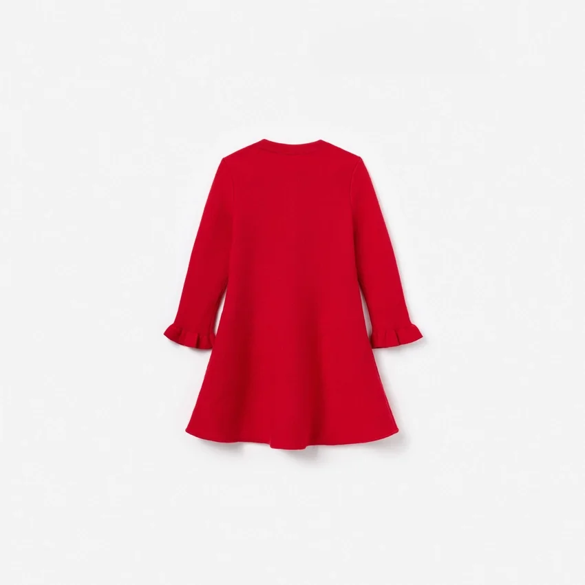 Red Flower Trim Dress Red Flower Trim Dress