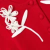 Red Flower Trim Dress Red Flower Trim Dress