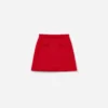 Red Flower Trim Knit Skirt Red Flower Trim Knit Skirt