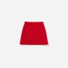 Red Flower Trim Knit Skirt Red Flower Trim Knit Skirt
