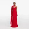 Red Georgette Flower Maxi Dress Red Georgette Flower Maxi Dress