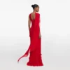 Red Georgette Flower Maxi Dress Red Georgette Flower Maxi Dress
