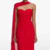 Red Georgette Flower Maxi Dress Red Georgette Flower Maxi Dress