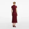 Red Rhinestone Drape Midi Dress Red Rhinestone Drape Midi Dress