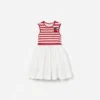 Red Striped Crochet Floaty Dress Red Striped Crochet Floaty Dress