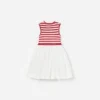 Red Striped Crochet Floaty Dress Red Striped Crochet Floaty Dress