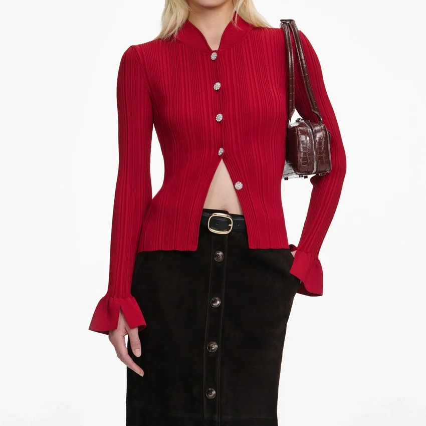 Red Viscose Cardigan Red Viscose Cardigan
