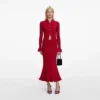Red Viscose Knit Midi Skirt Red Viscose Knit Midi Skirt
