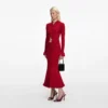 Red Viscose Knit Midi Skirt Red Viscose Knit Midi Skirt