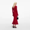 Red Viscose Knit Midi Skirt Red Viscose Knit Midi Skirt