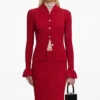 Red Viscose Knit Midi Skirt Red Viscose Knit Midi Skirt