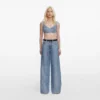 Rhinestone Croc Effect Denim Bralette Rhinestone Croc Effect Denim Bralette