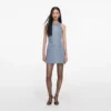 Rhinestone Croc Effect Denim Mini Dress Rhinestone Croc Effect Denim Mini Dress
