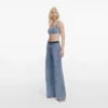 Rhinestone Croc Effect Denim Bralette Rhinestone Croc Effect Denim Bralette