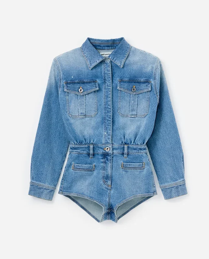 Rhinestone Denim Playsuit Rhinestone Denim Playsuit