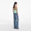 Rhinestone Denim Straight Leg Jeans Rhinestone Denim Straight Leg Jeans