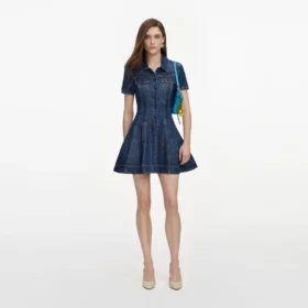 Rhinestone Stripe Denim Mini Dress
