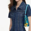 Rhinestone Stripe Denim Mini Dress Rhinestone Stripe Denim Mini Dress