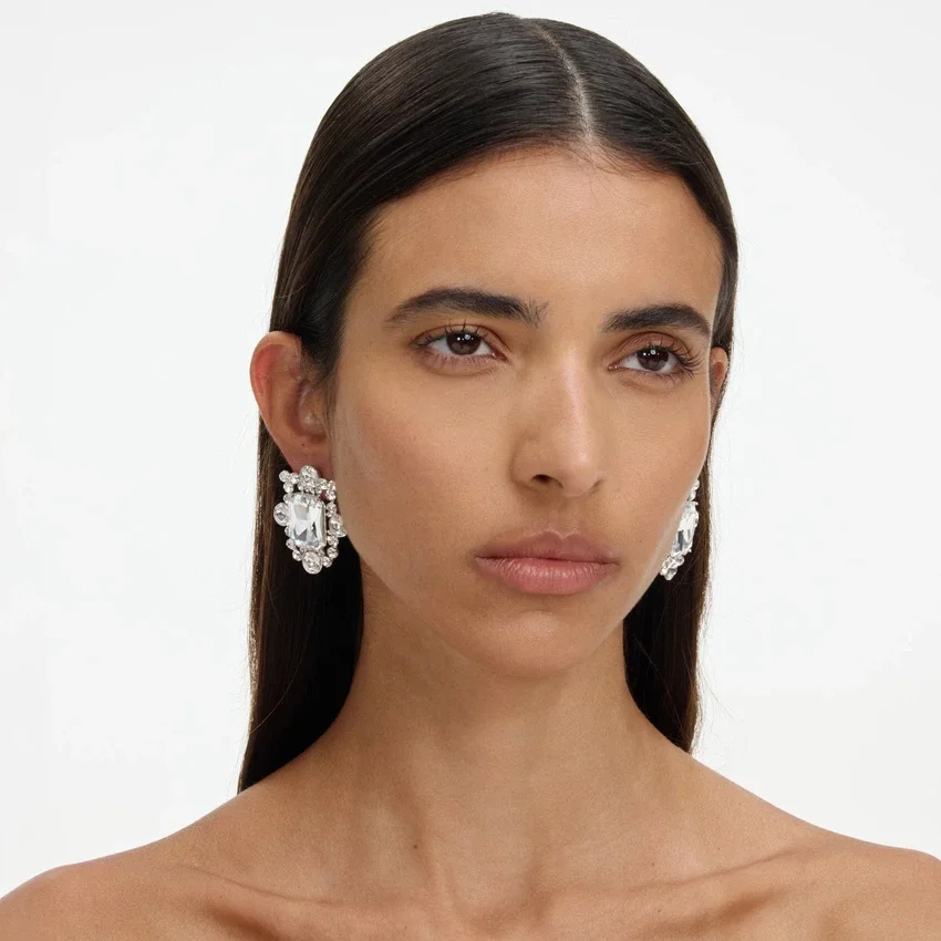 Silver Crystal Cluster Earrings Silver Crystal Cluster Earrings