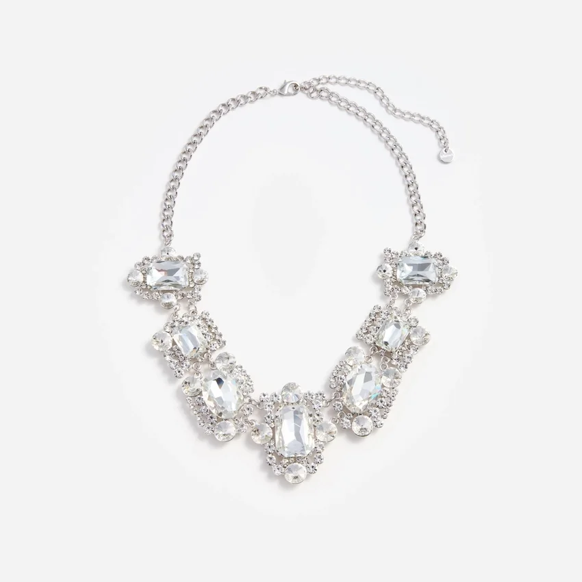 Silver Crystal Cluster Necklace Silver Crystal Cluster Necklace