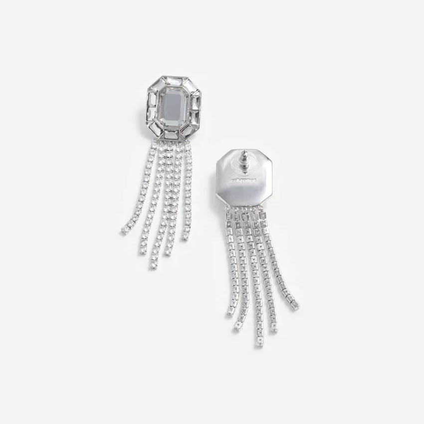 Silver Crystal Droplet Earrings Silver Crystal Droplet Earrings