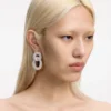 Silver Crystal Link Earrings