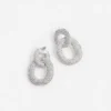 Silver Crystal Link Earrings