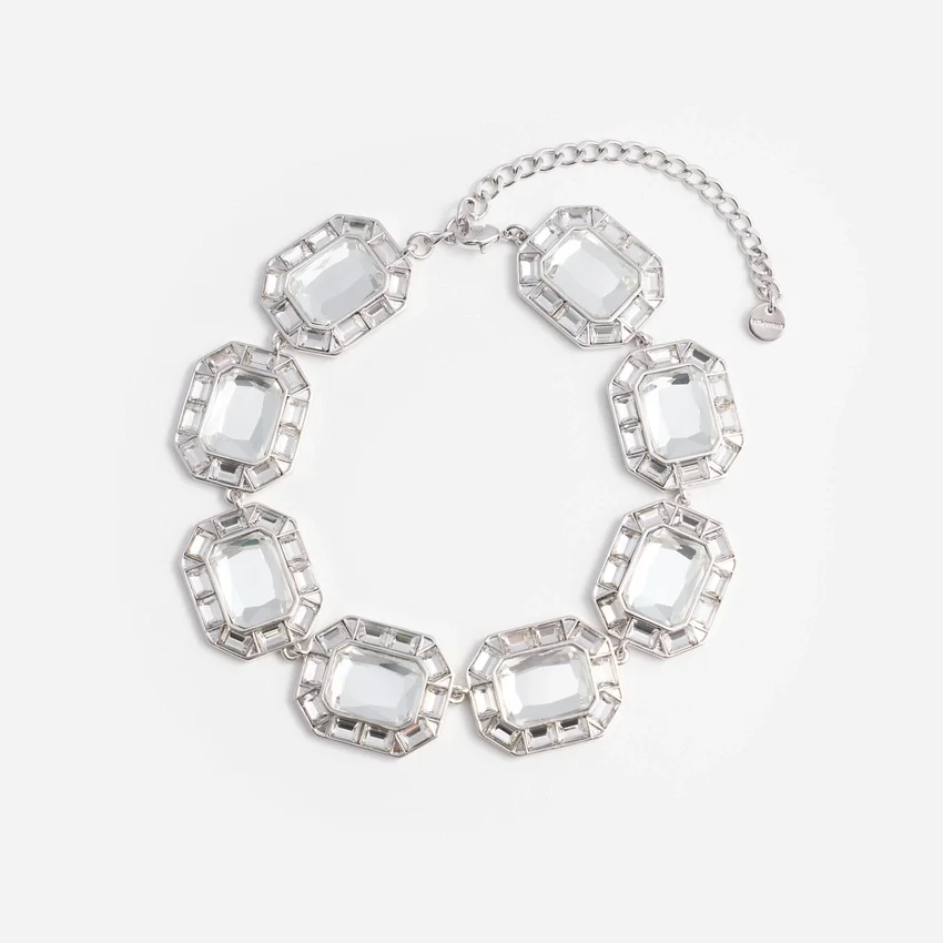 Silver Crystal Necklace Silver Crystal Necklace