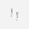 Silver Crystal Pearl Drop Earrings Silver Crystal Pearl Drop Earrings