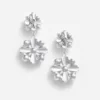 Silver Encrusted Tiered Earrings
