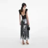 Silver Gradient Sequin Midi Skirt Silver Gradient Sequin Midi Skirt