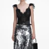 Silver Gradient Sequin Midi Skirt Silver Gradient Sequin Midi Skirt