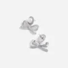 Silver Pearl Bow Drop Earrings Silver Pearl Bow Drop Earrings