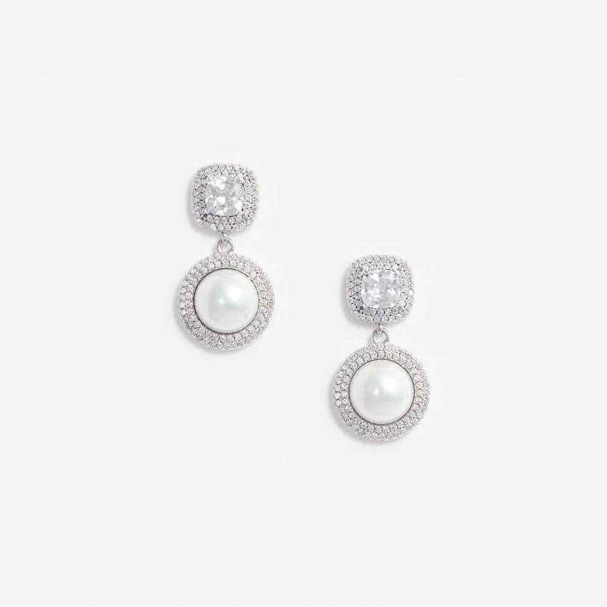 Silver Pearl Drop Earrings Silver Pearl Drop Earrings