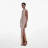 Silver Rhinestone Drape Maxi Dress Silver Rhinestone Drape Maxi Dress