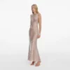 Silver Rhinestone Mesh Midi Dress Silver Rhinestone Mesh Midi Dress