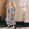 Silver Sequin Tiered Skirt Silver Sequin Tiered Skirt