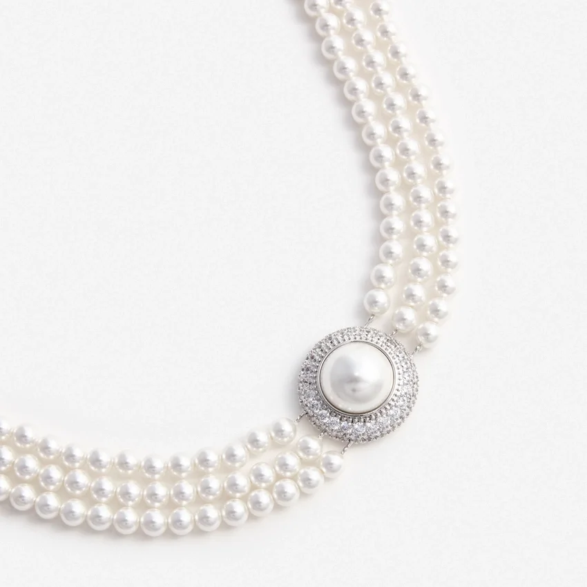 Small Crystal Pearl Choker Small Crystal Pearl Choker