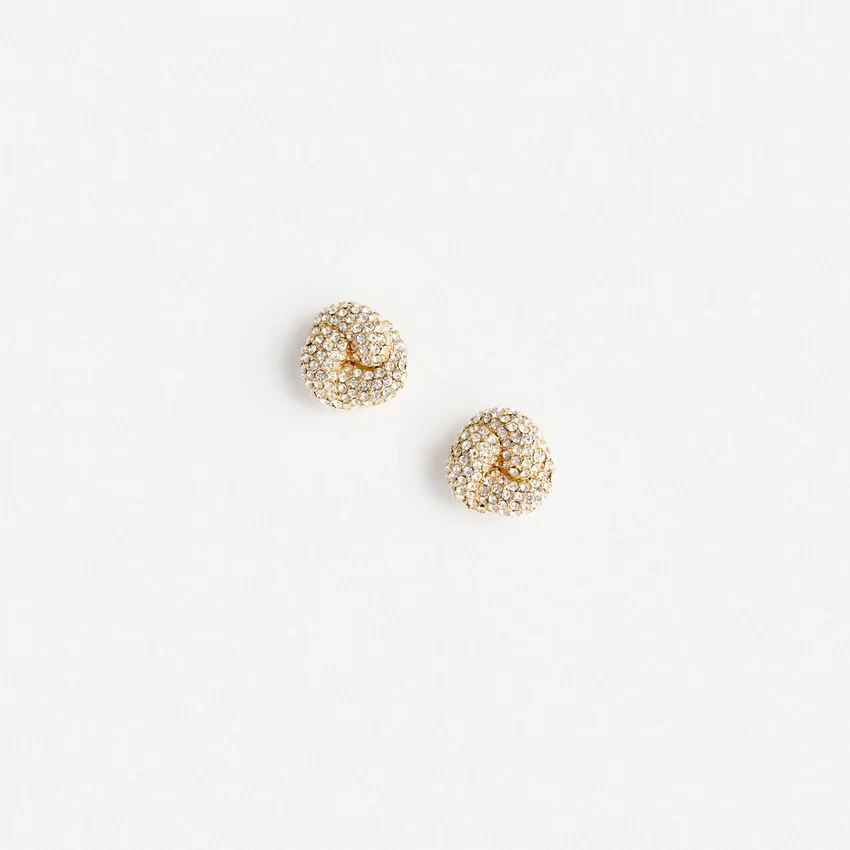 Small Gold Crystal Knot Earring Small Gold Crystal Knot Earring